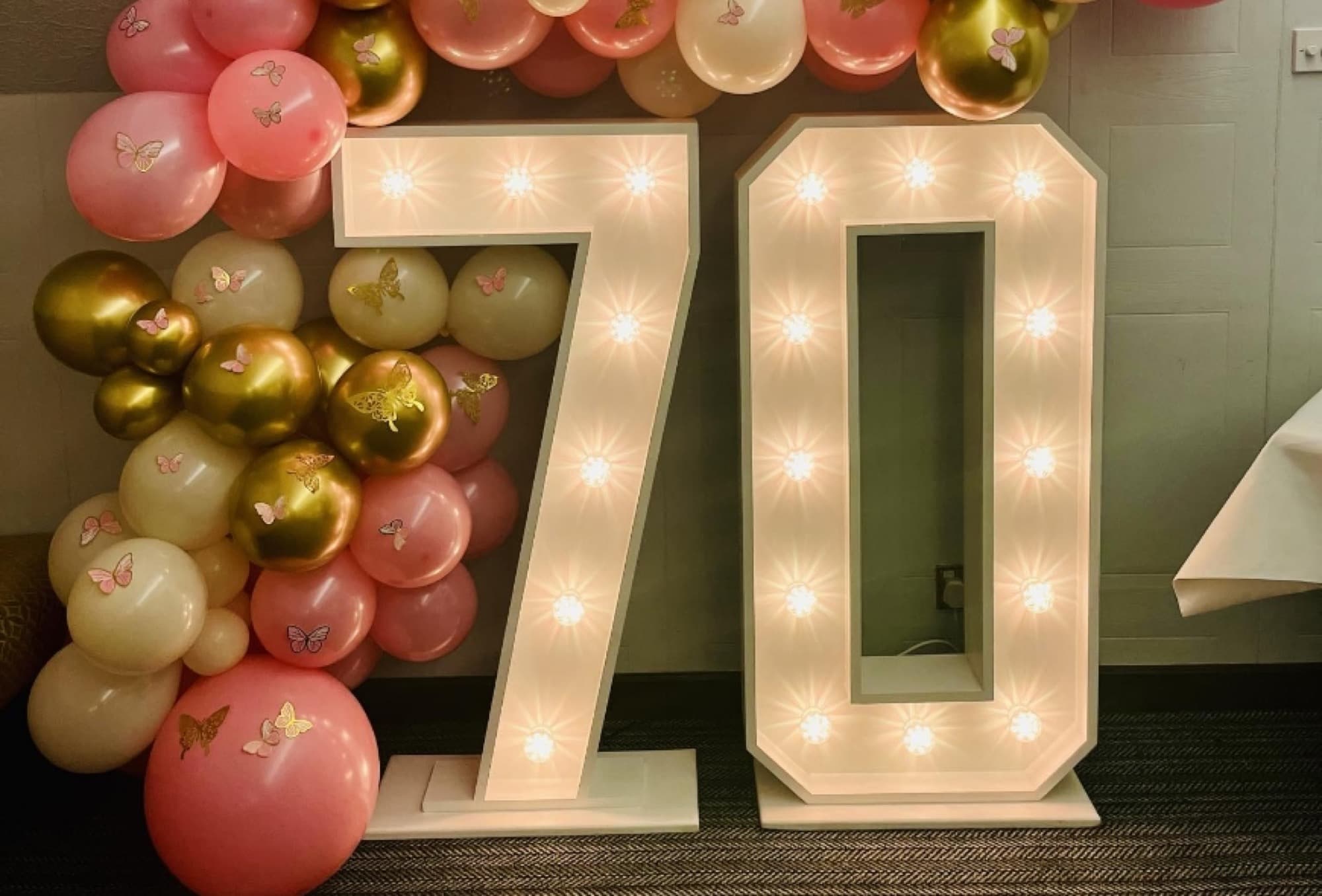 Ein Ballonbogen zum 70. Geburtstag